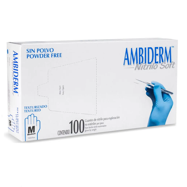 GUANTE NITRILO SOFT MEDIANDO NO EST 100 PZAS AMBIDERM
