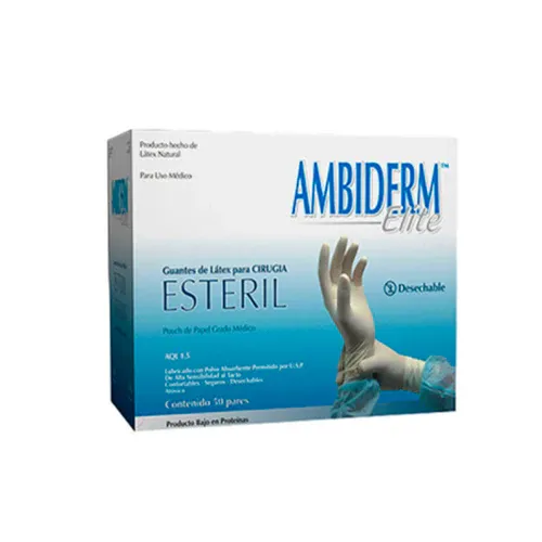 GUANTES LATEX CIRUGIA ESTERIL TALLA 7-1/2 PAR AMBIDERM ELITE