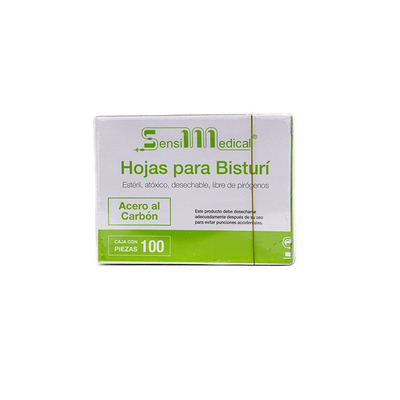 HOJA BISTURI ACERO AL CARBON NO. 15 PIEZA SENSI MEDICAL