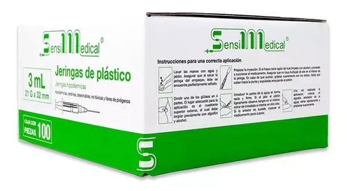 JERINGA 3 ML VERDE 21GX33MM 100 PZAS SENSI MEDICAL