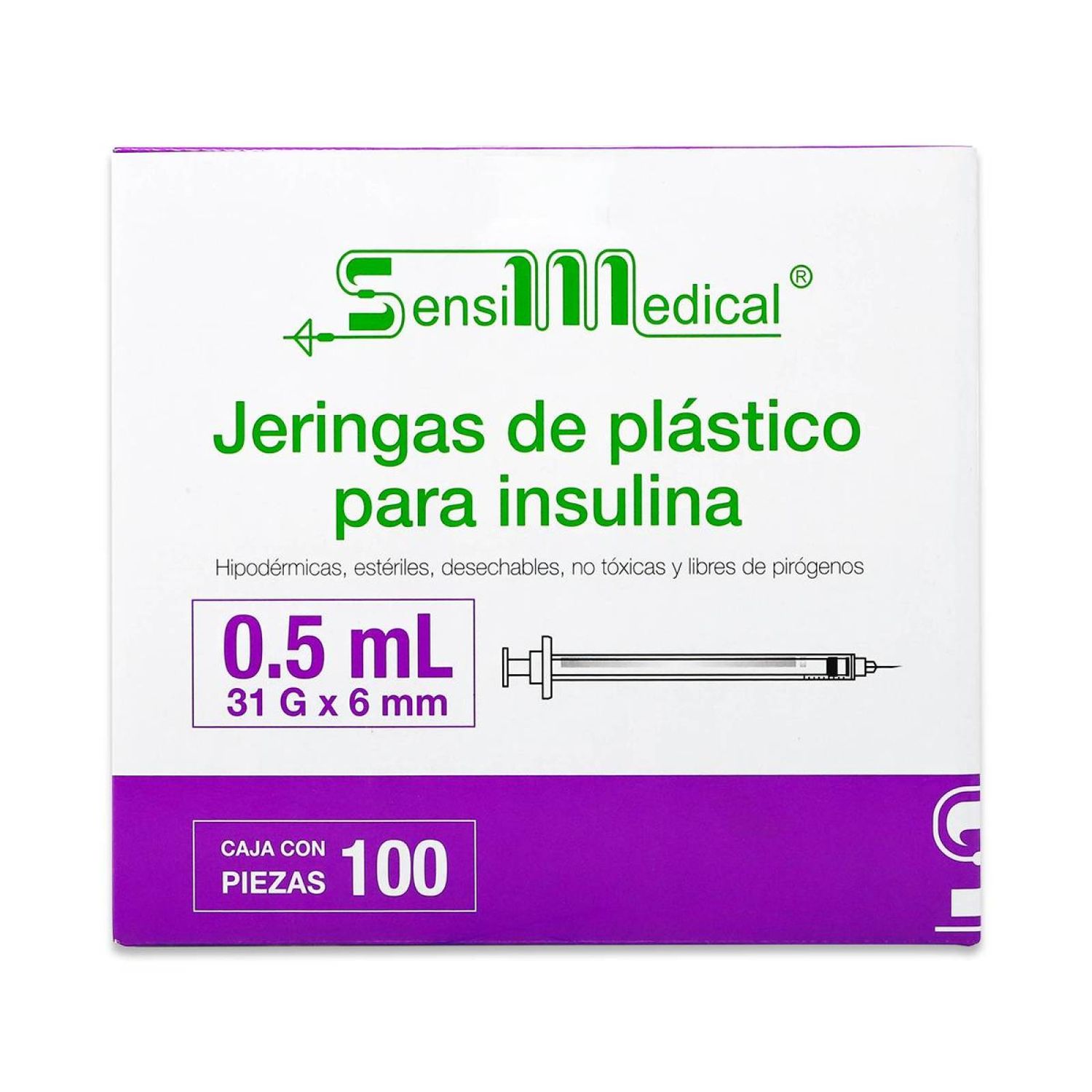 JERINGA INSULINA 0.5 ML 31GX6MM PZA SENSI MEDICAL