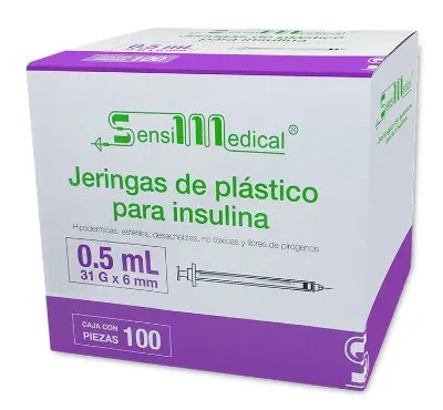 JERINGA INSULINA 0.5 ML 31GX6MM 100 PZA SENSI MEDICAL