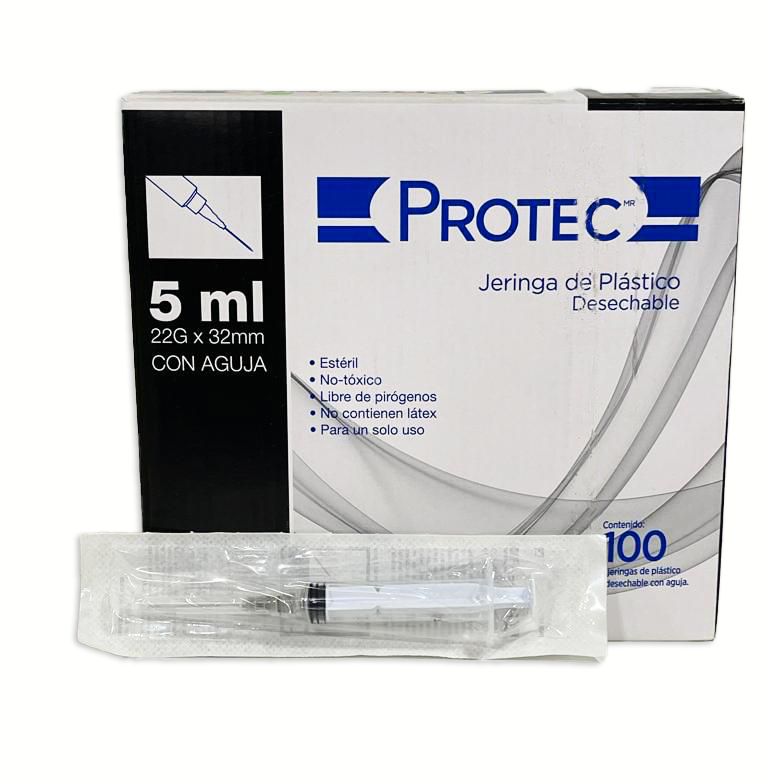 JERINGA 5 ML NEGRA 22GX32MM PZA PROTEC