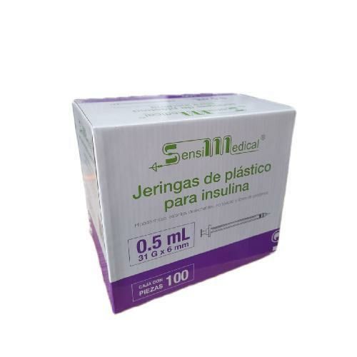 JERINGA INSULINA 0.5 ML 31GX6MM 100 PZAS SENSI MEDICAL