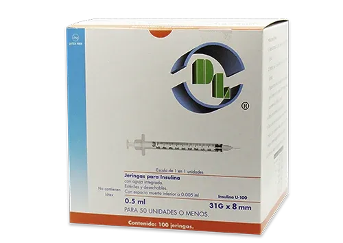 JERINGA INSULINA 0.5 ML 31GX8MM 100 PZAS DL