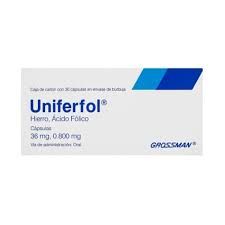 UNIFERFOL 36/.800 MG 30 CAP
