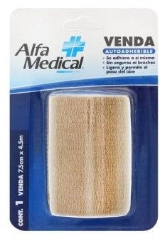 VENDA AUTOADHERIBLE 3&quot; 7.5CMX4.5M COLOR PIEL PZA ALFA MEDIC