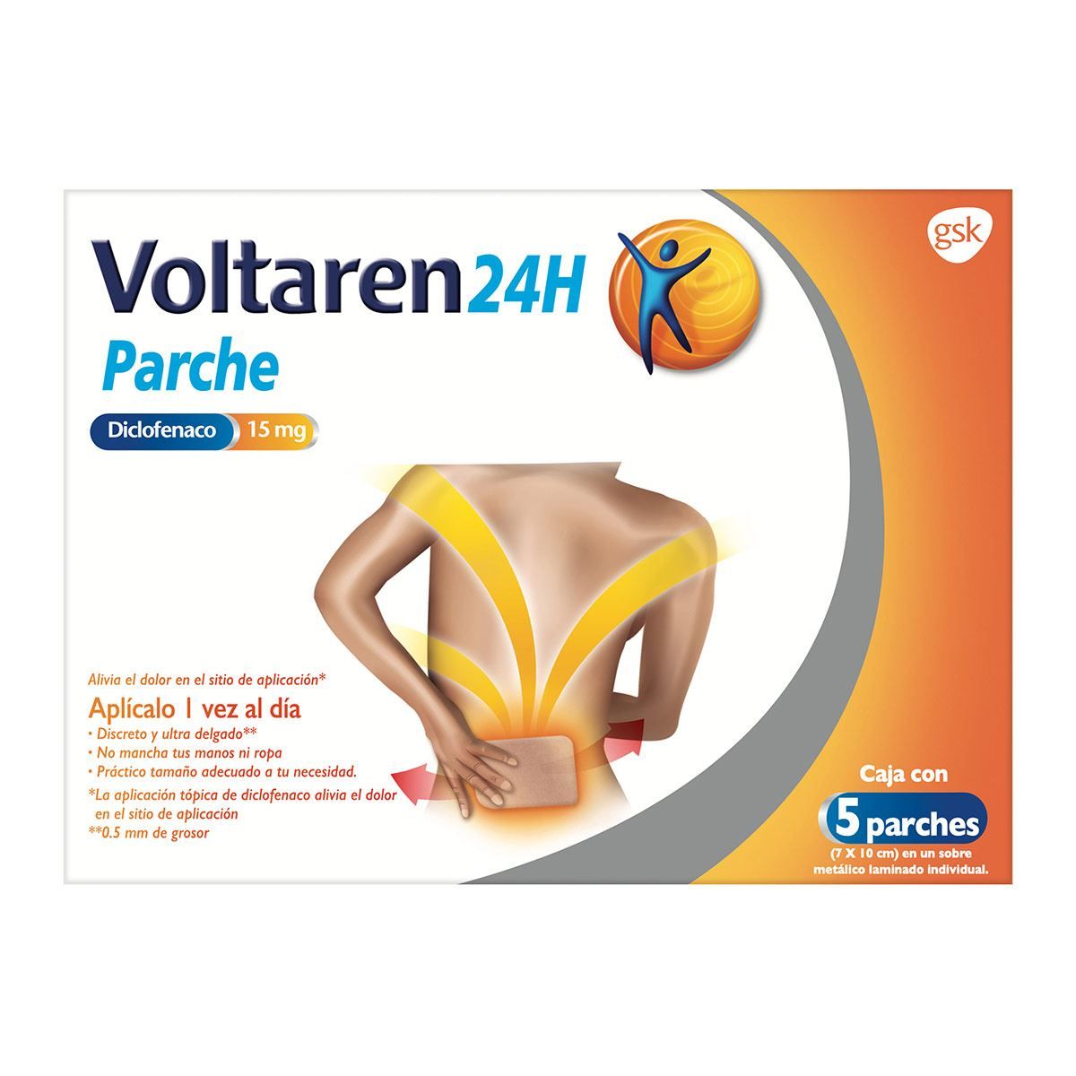 VOLTAREN 24H PARCHE 7X10 CM 15 MG 5 PARCHES