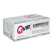 CUBREBOCAS DESECHABLE CAJA 50 PIEZAS DIFERENTE COLOR O-VIR