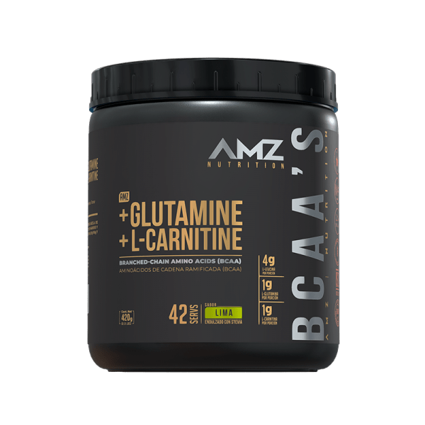 +GLUTAMINE +L-CARNITINE BOTE 420 G SABOR NARANJA AMZ
