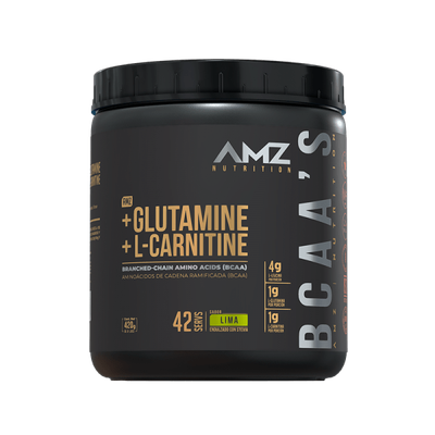 +GLUTAMINE +L-CARNITINE BOTE 420 G SABOR NARANJA AMZ