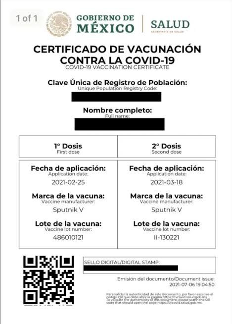 CERTIFICADO COVID