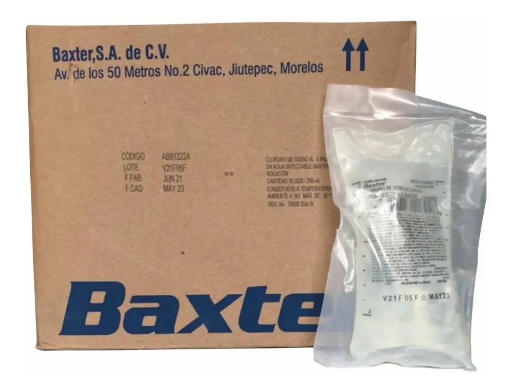 SOLUCION CLORURO DE SODIO 0.9% 100 ML 72 BOLSAS BAXTER