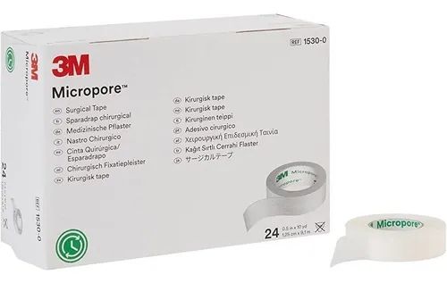 CINTA MICROPORE 1/2&quot; 1,25CMX9,1M 24 PIEZAS BLANCA 3M