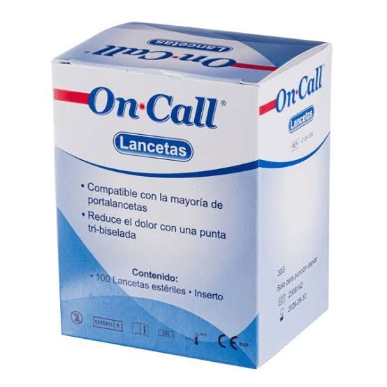 ON•CALL LANCETS 30 G (0.30MM) 100 PIEZAS ESTÉRILES ON-CALL