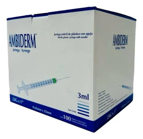 JERINGA 3 ML AZUL 23GX25MM PZA AMBIDERM