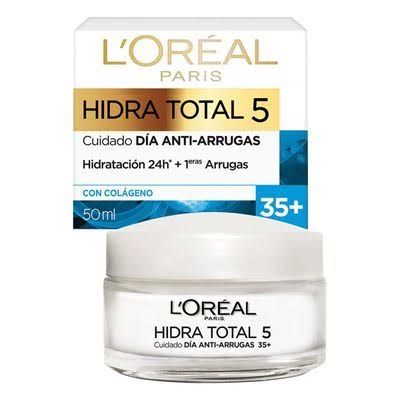 CREMA FACIAL L&#39;ORÉAL PARIS HIDRA-TOTAL 5 ANTI-ARRUGAS DÍA 35+ TARRO 50 ML