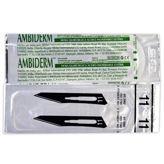 HOJA PARA BISTURÍ ACERO AL CARBON NO. 11 PIEZA AMBIDERM