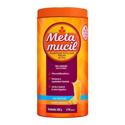 METAMUCIL NATURAL SIN AZUCAR FCO 174 G NARANJA