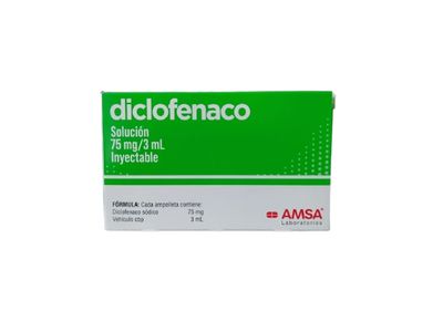 DICLOFENACO 75 MG/3 ML 2 AMP IM, IV AMSA