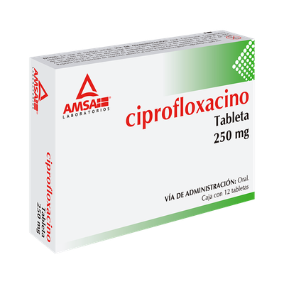 CIPROFLOXACINO 250 MG 12 TAB AMSA