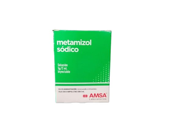 METAMIZOL SÓDICO SOL 1G/2ML IM, IV 3 AMP AMSA