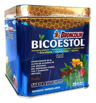 BRONCOLIN BICOESTOL EUCALIPTO 72 PASTILLAS LATA
