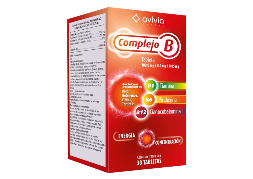 7503049078441 COMPLEJO B 100/5/0.05 MG 30 TAB AVIVIA