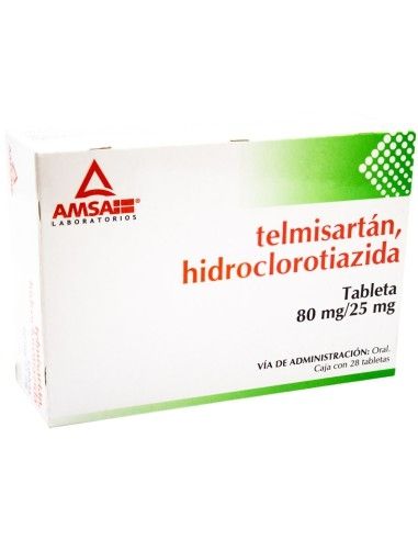 TELMISARTAN, HIDROCLOROTIAZIDA 80/25 MG 28 TAB AMSA