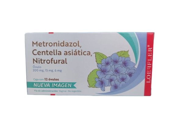 METRONIDAZOL, CENTELLA ASIÁTICA, NITROFURAL 300/15/6 MG 12 OVULOS LOEFFLER