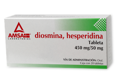 DIOSMINA, HESPERIDINA 450/50 MG 20 TAB AMSA