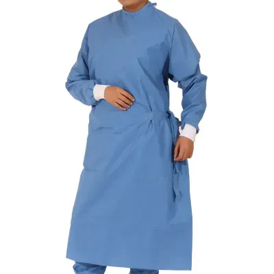 BATA PARA CIRUJANO QUIRURGICA ESTERIL AZUL CON PUÑO GRANDE PZA PROTEC