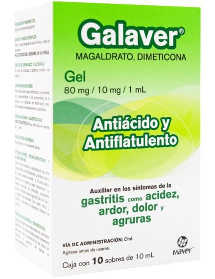 GALAVER 80/10 MG/1 ML 10 ML 10 SOBRES GEL ORAL