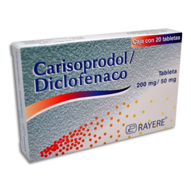 CARISOPRODOL, DICLOFENACO 50/200 MG 20 TAB RAYERE