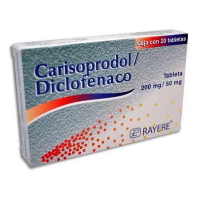 CARISOPRODOL, DICLOFENACO 50/200 MG 20 TAB RAYERE