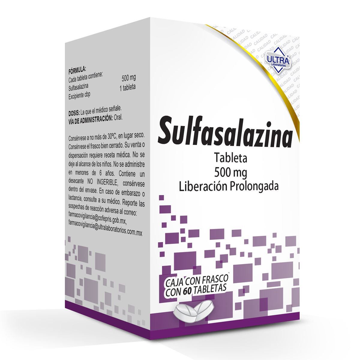 SULFASALAZINA 500 MG  60 TAB ULTRA