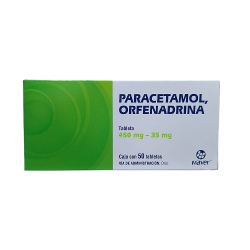 PARACETAMOL, ORFENADRINA 450/35 MG 50 TAB MAVER