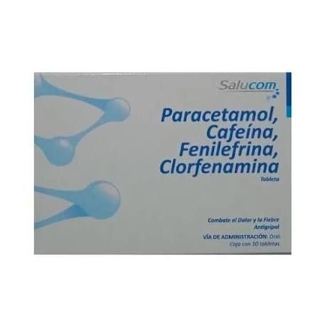 PARACETAMOL, CAFEINA, FENILEFRINA, CLORFENAMINA 500/25/5/4 MG 10 TAB SALUCOM