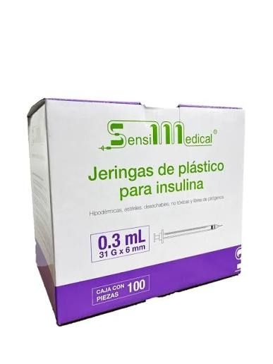JERINGA INSULINA 0.3 ML 31GX6MM 100 PZAS SENSIMEDICAL