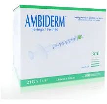 JERINGA 3 ML VERDE 21GX32MM 100 PZAS AMBIDERM
