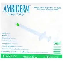 JERINGA 5 ML VERDE 21GX32MM 100 PZAS AMBIDERM