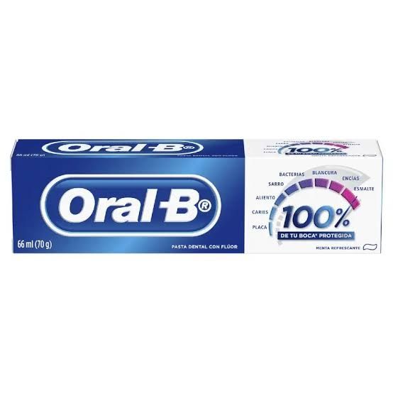 PASTA DENTAL 100 % MENTA REFRESCANTE TUBO 66 ML ORAL-B