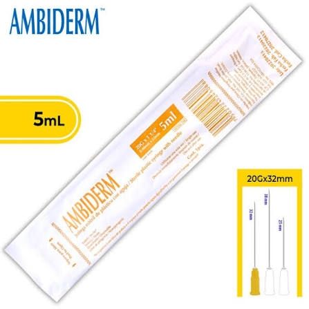JERINGA 5 ML AMARILLA 20GX38MM PZA AMBIDERM