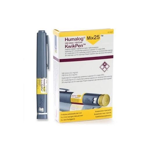 HUMALOG MIX 25 100 U/3 ML KWIKPEN CARTUCHO