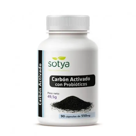 Carbon activo con probioticos 550mg 90 capsulas Sotya
