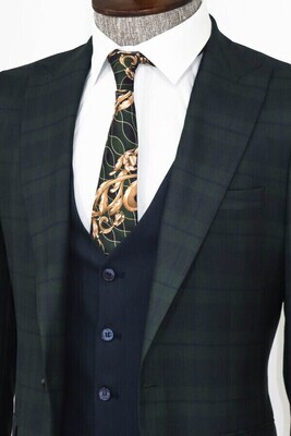 Dark Green/Dark Navy Business Suit