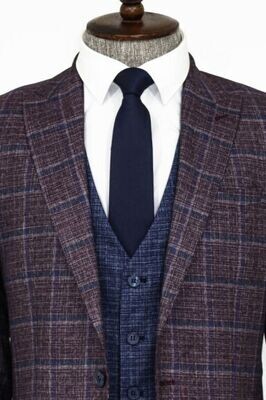 Purple/Denim Business Suit