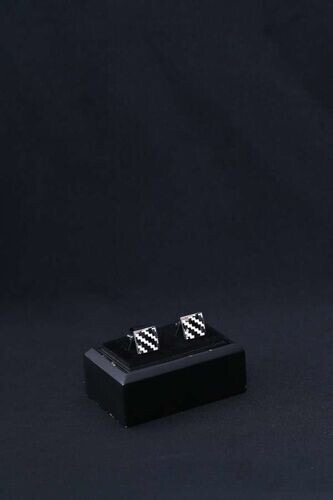 Black/White Zig Zag Cufflink