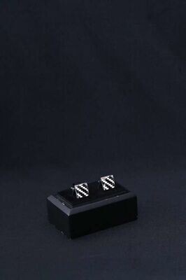 Black/White Zig Zag Cufflink