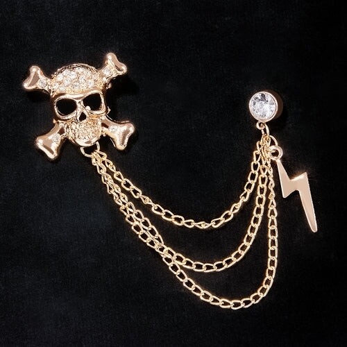 Gold Skull Lapel Pin